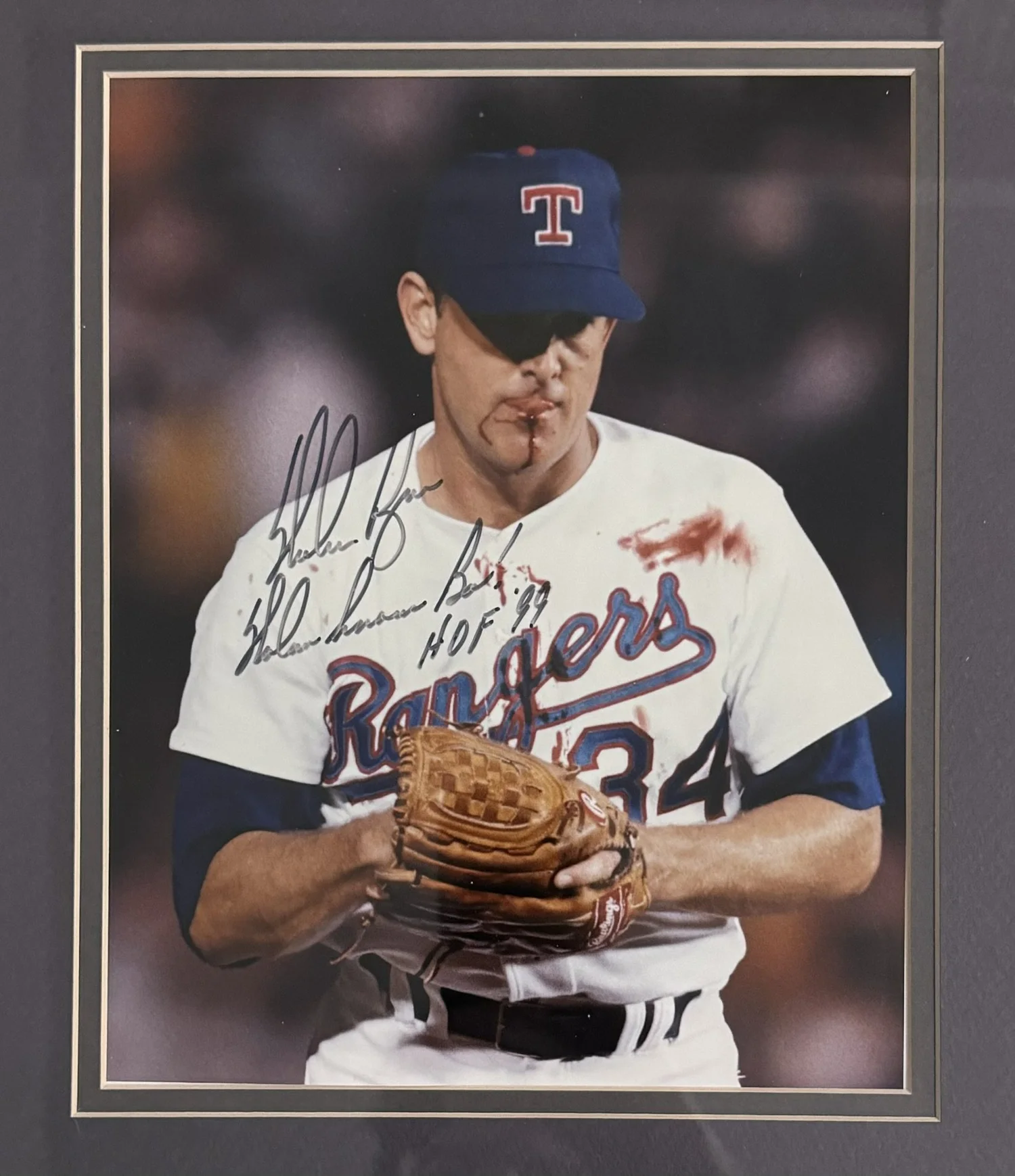 Nolan Ryan Signed 8x10 Photograph. “Nolan Knows Bo” “HOF 99